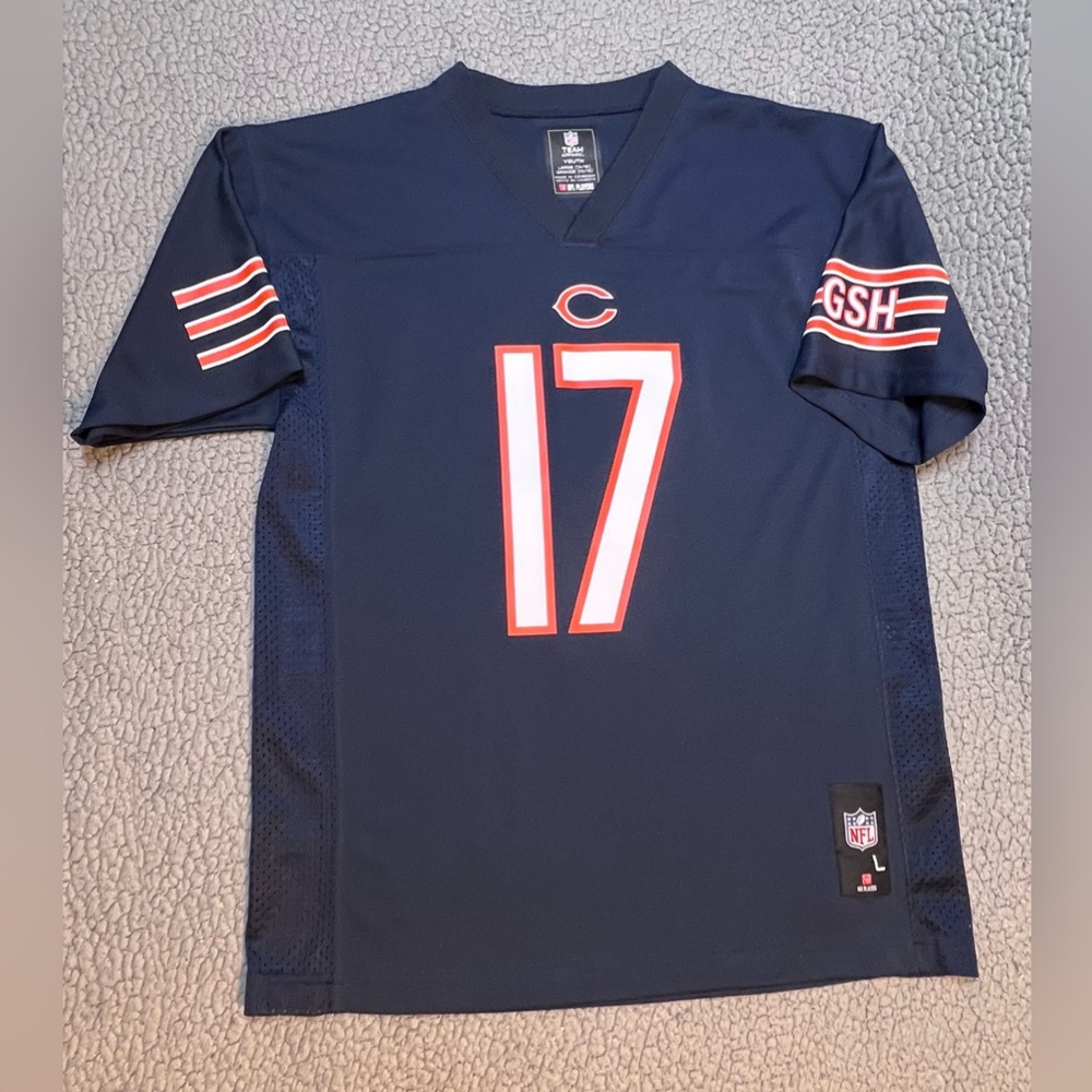NFL Team Apparel Jeffery #17 Chicago Bears NFL Game Jersey Youth Size Large Blue